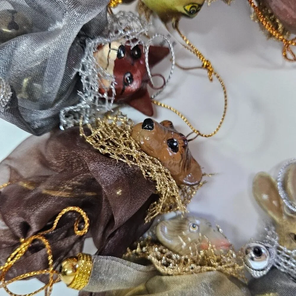 NEW VINTAGE Katherine's Collection 8 Animal Bag Charm Ornament Lot Wayne Kleski